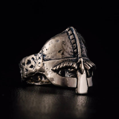 vkngjewelry Bagues Handcrafted Viking Helmet  Unique Ring Viking Jewelry