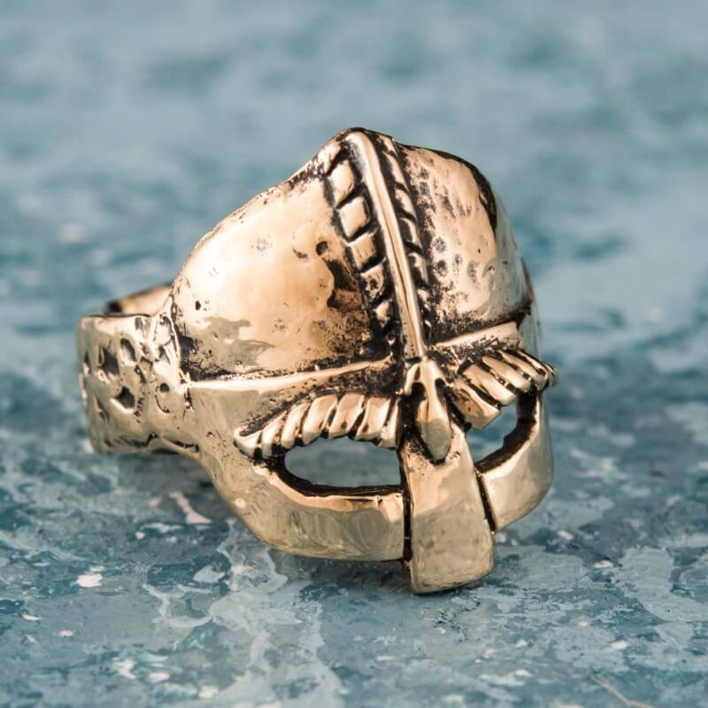 vkngjewelry Bagues Handcrafted Viking Helmet  Unique Ring Viking Jewelry