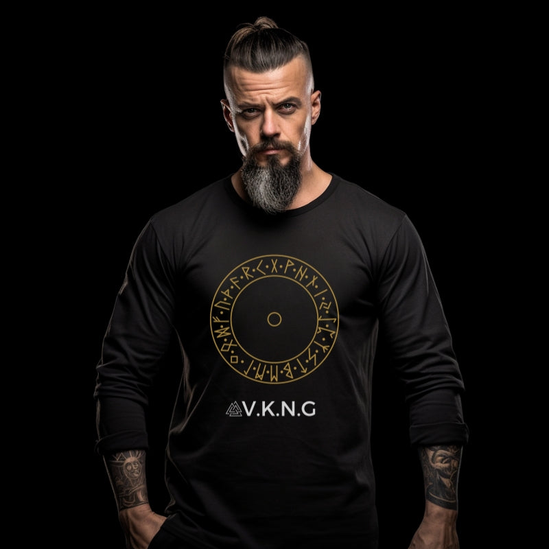 Printify Long-sleeve Runic Shield  V.K.N.G™ Long Sleeve