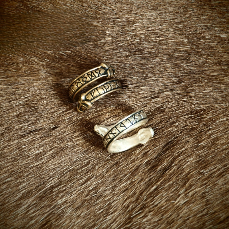 vkngjewelry Bagues Handcrafted Runic Wolf Ring