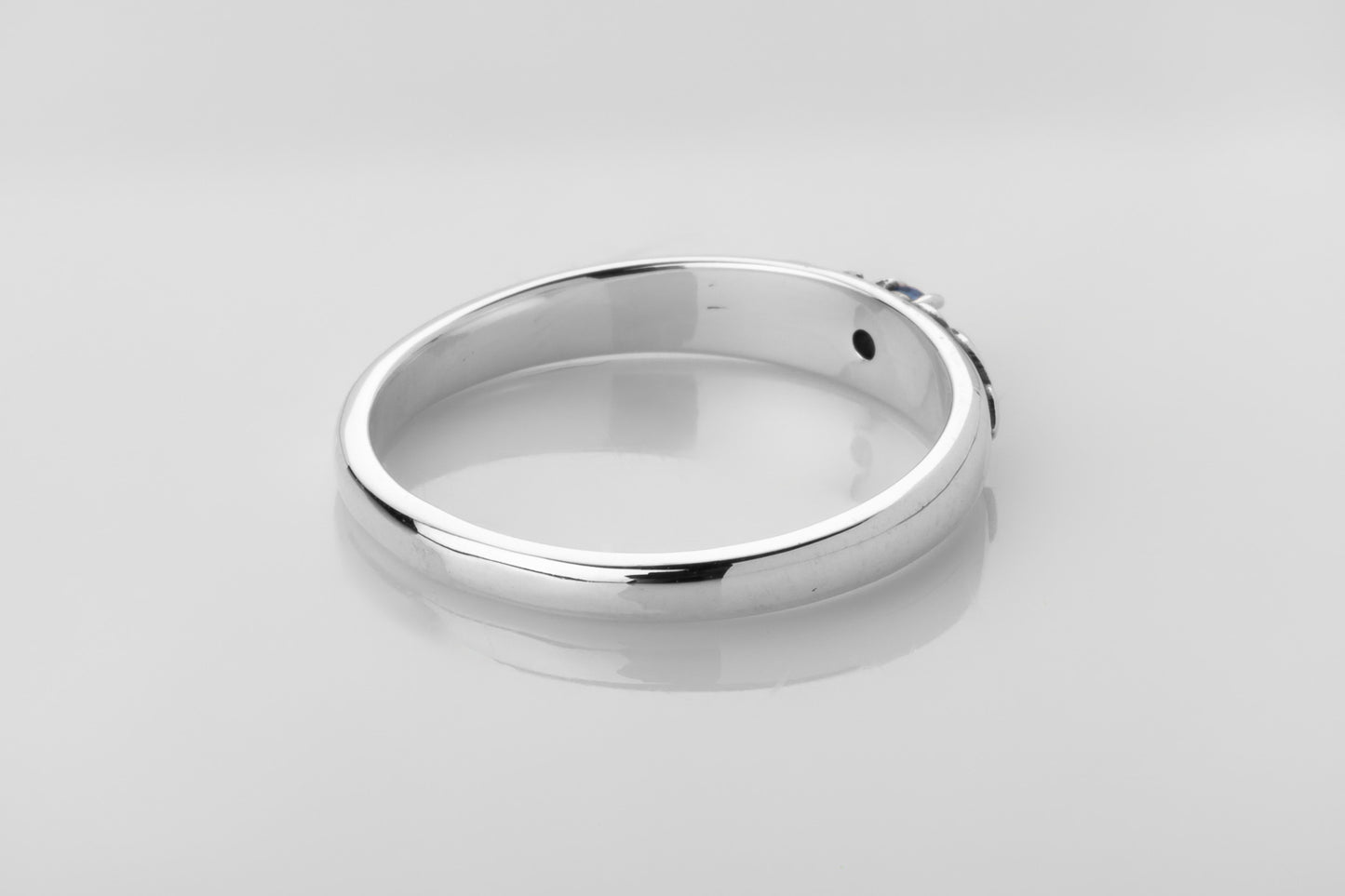 vkngjewelry Rings Silver Celtic Wedding Ring with Topaz, Handcrafted Norse Band