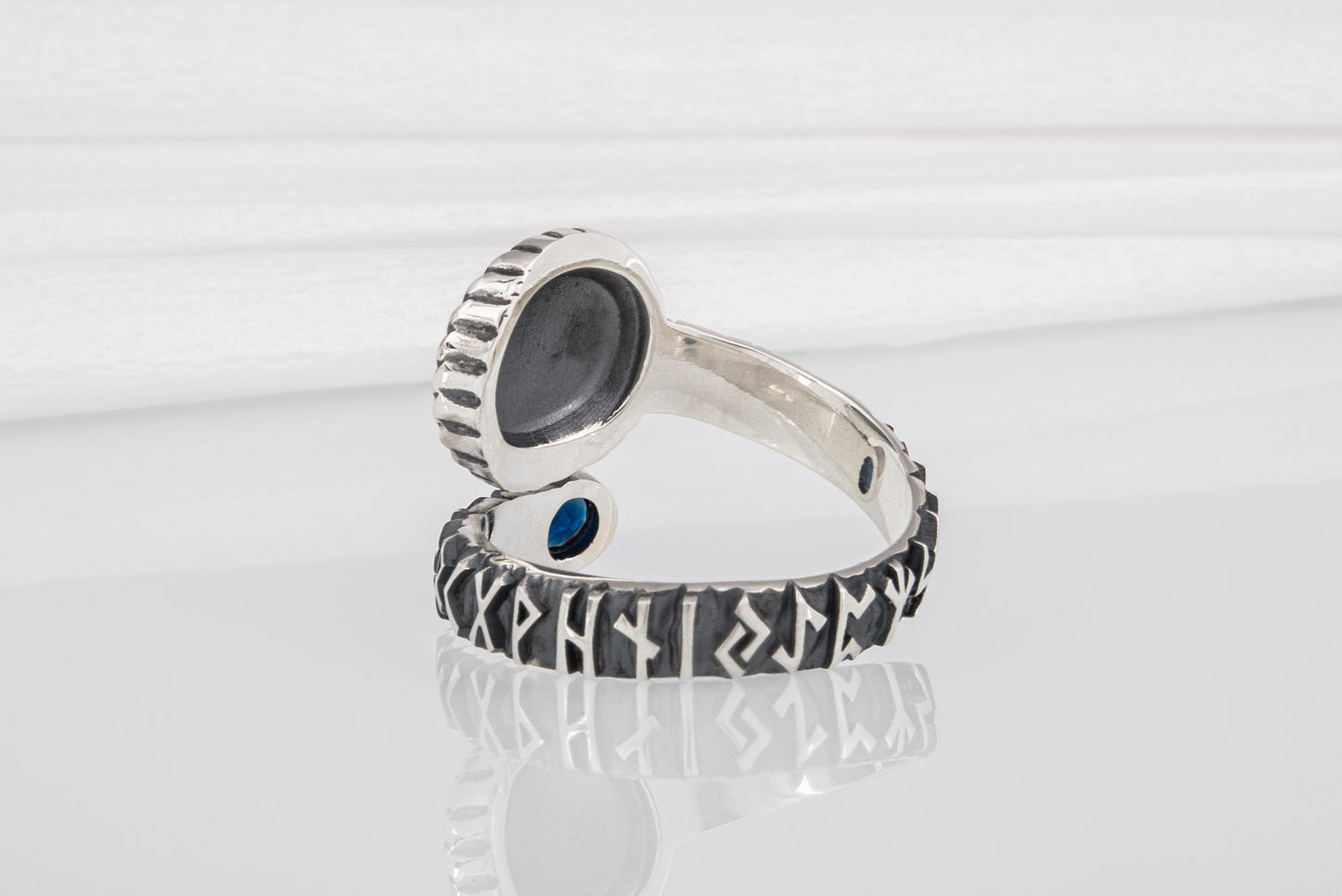 vkngjewelry Ring Silver Norse Snake Ring, Handmade Vegvisir Jewelry