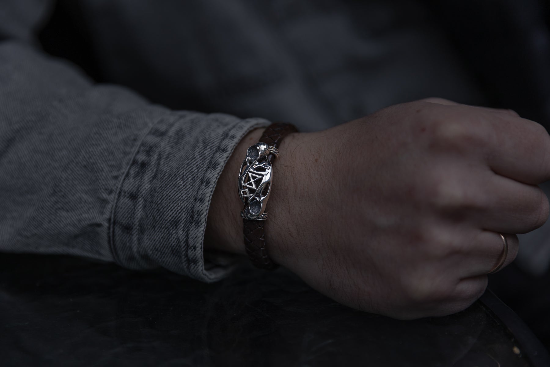 vkngjewelry Arm Ring Silver Odin’s Mark Bracelet, Handmade Viking Jewelry