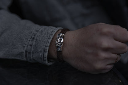 vkngjewelry Arm Ring Silver Odin’s Mark Bracelet, Handmade Viking Jewelry