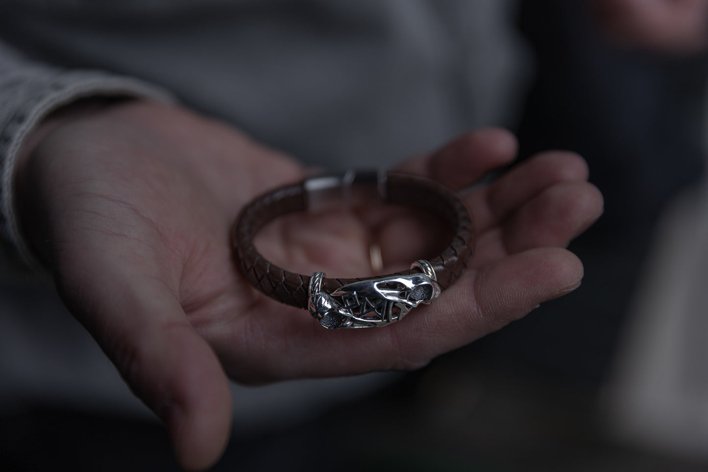vkngjewelry Arm Ring Silver Odin’s Mark Bracelet, Handmade Viking Jewelry
