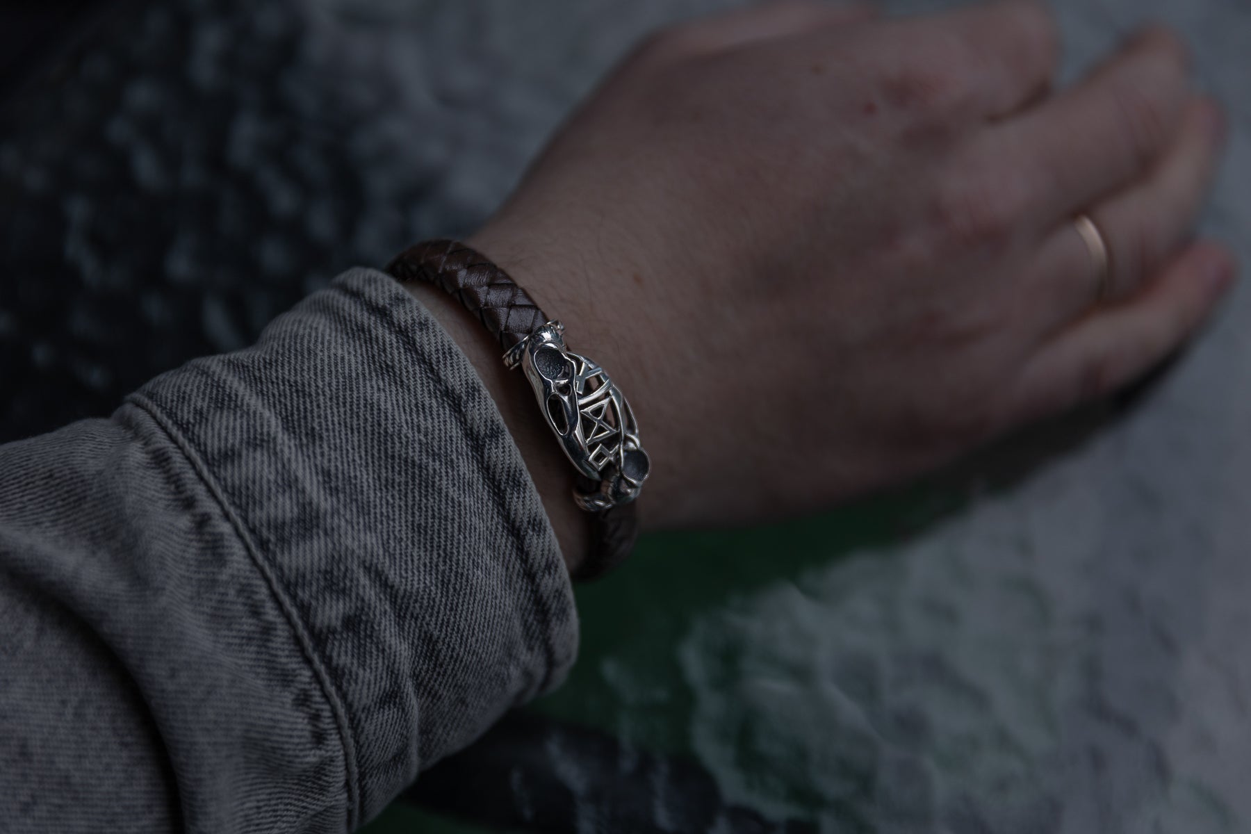 vkngjewelry Arm Ring Silver Odin’s Mark Bracelet, Handmade Viking Jewelry