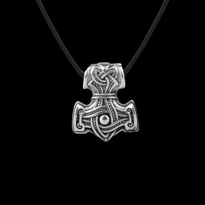 vkngjewelry Pendant Handcrafted Silver Raven Mjolnir Necklace