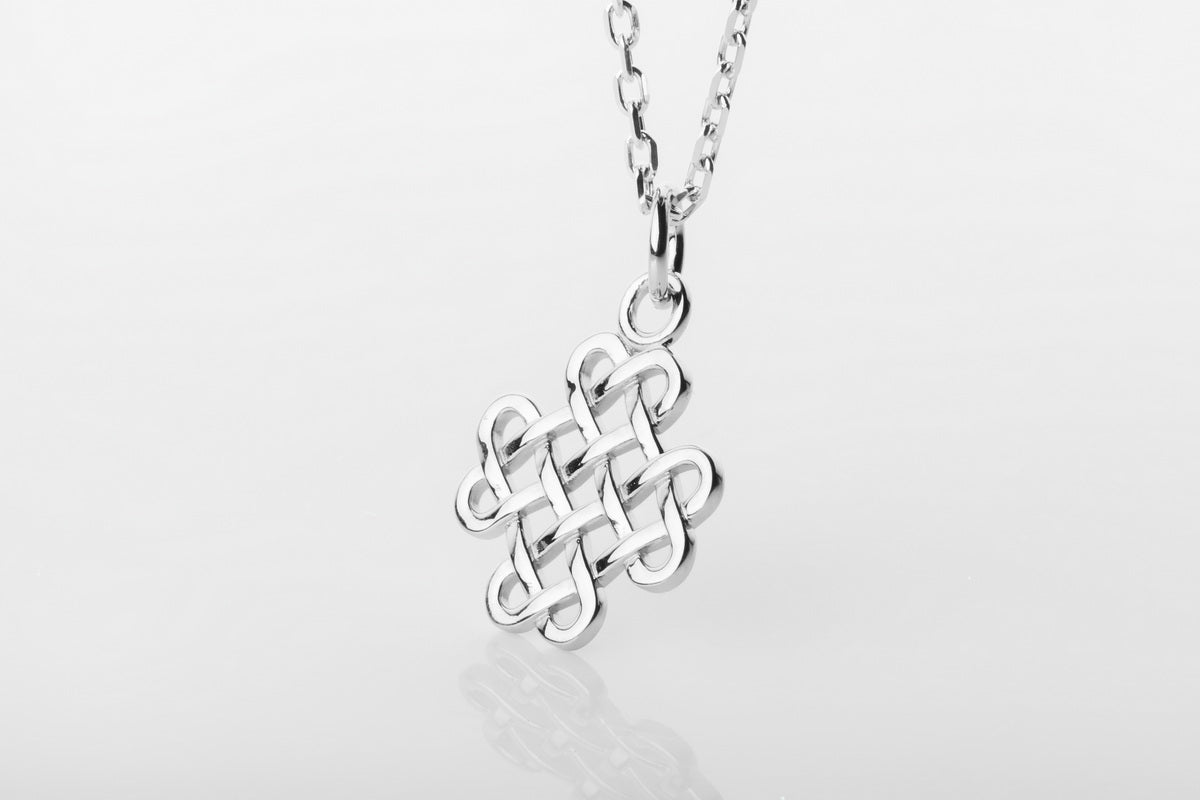 vkngjewelry Pendant Silver Shamrock Pendant With Handmade Celtic Knots
