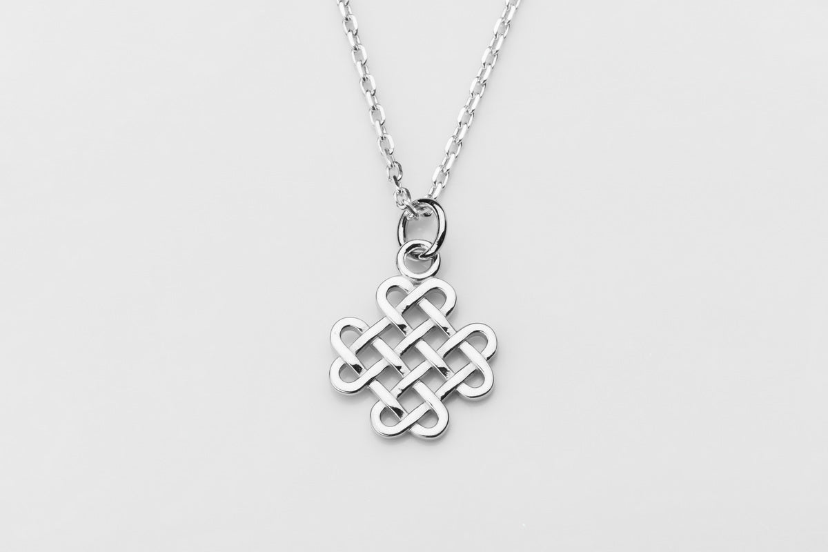 vkngjewelry Pendant Silver Shamrock Pendant With Handmade Celtic Knots
