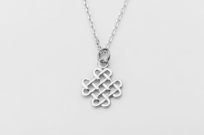 vkngjewelry Pendant Silver Shamrock Pendant With Handmade Celtic Knots