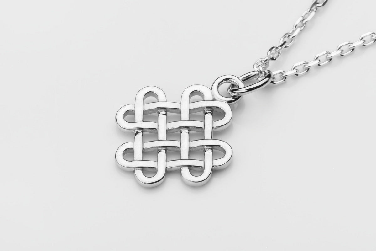 vkngjewelry Pendant Silver Shamrock Pendant With Handmade Celtic Knots