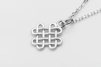 vkngjewelry Pendant Silver Shamrock Pendant With Handmade Celtic Knots