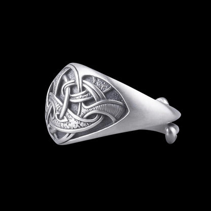 vkngjewelry Bagues Handcrafted Triquetra Silver Ring