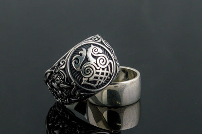 vkngjewelry Ring Handcrafted Sleipnir Mammen Style Sterling Silver Ring