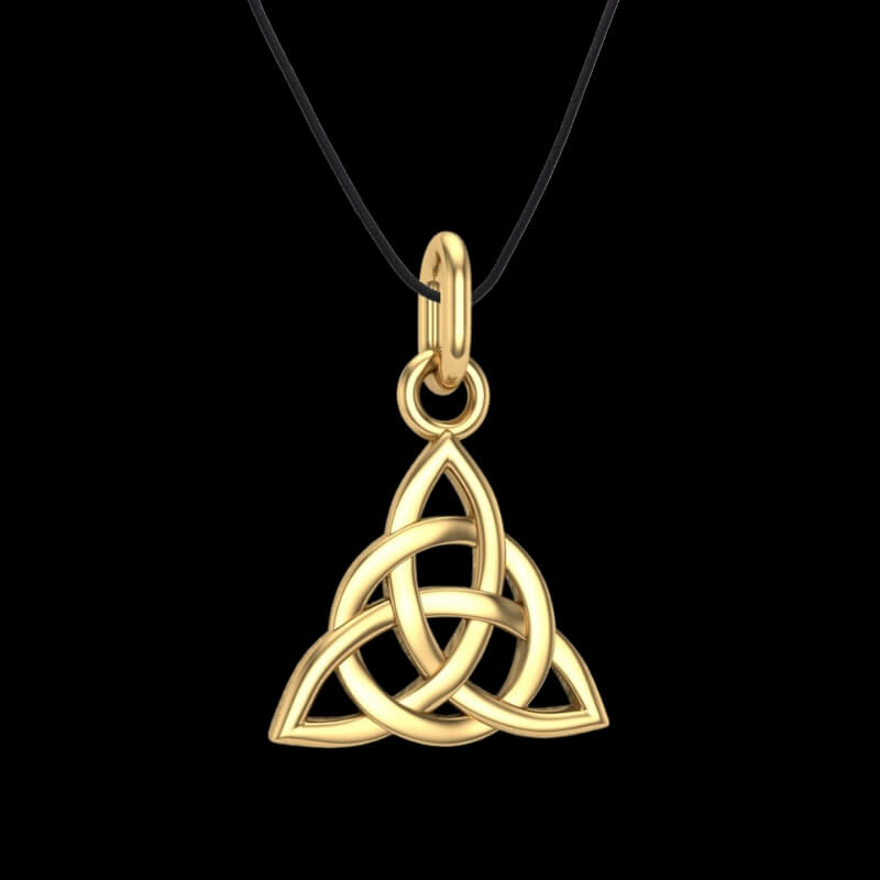 vkngjewelry pendentif Slim Celtic Triquetra Gold Pendant