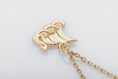 vkngjewelry Pendant Handcrafted Slim "Drakkar" Viking Longship Gold Pendant
