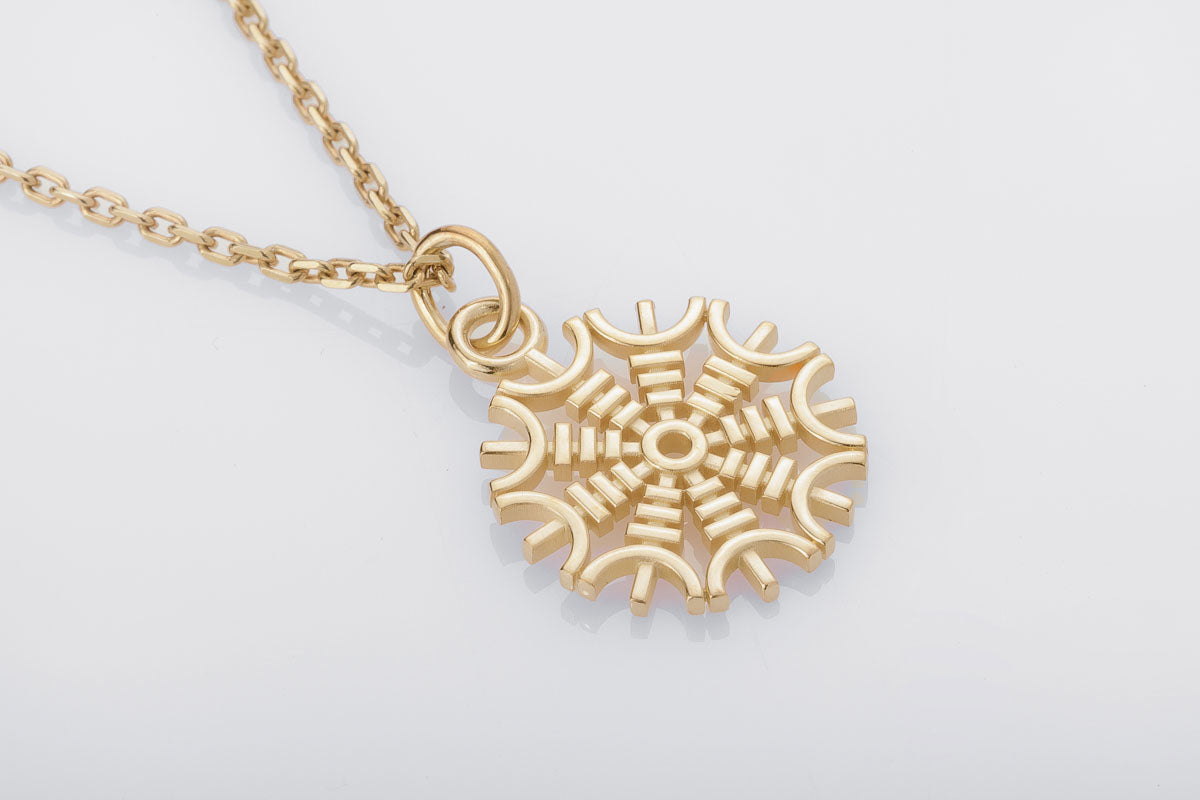 vkngjewelry Pendant Handcrafted Slim Helm Of Awe Gold Pendant