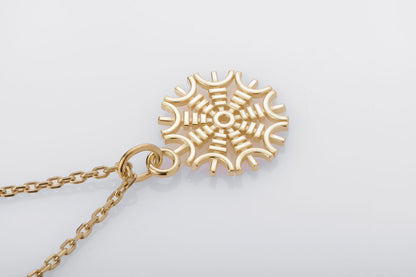 vkngjewelry Pendant Handcrafted Slim Helm Of Awe Gold Pendant