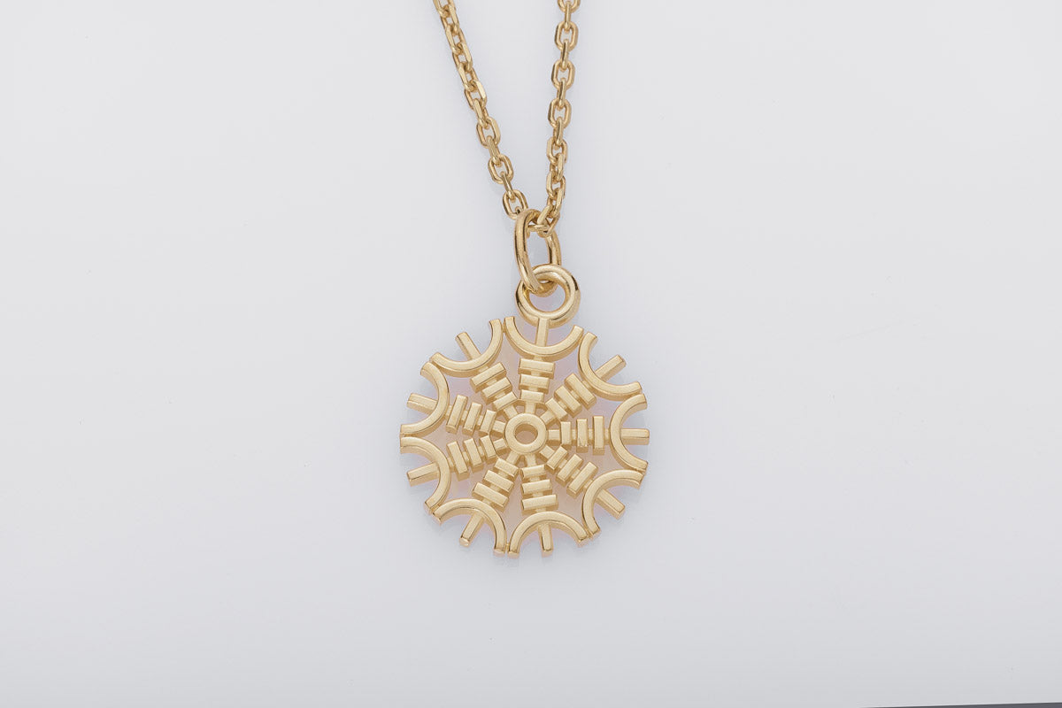 vkngjewelry Pendant Handcrafted Slim Helm Of Awe Gold Pendant