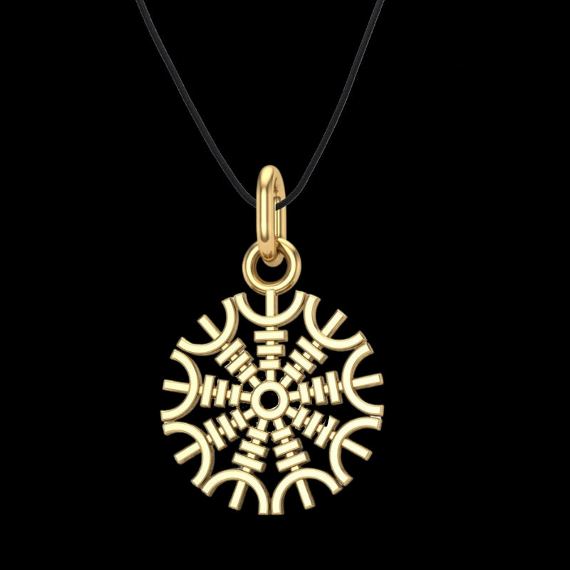 vkngjewelry pendentif Slim Helm Of Awe Gold Pendant