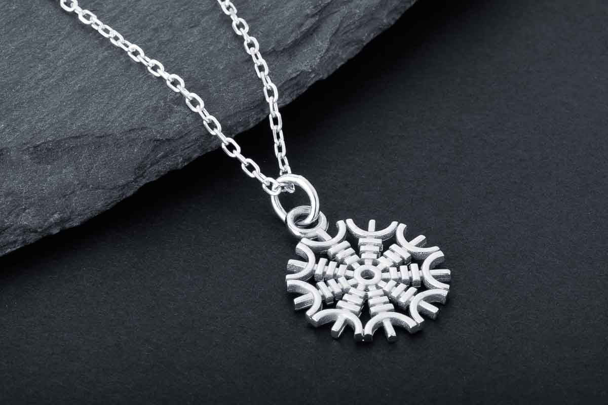 vkngjewelry Pendant Handcrafted Mini Helm Of Awe Silver Pendant