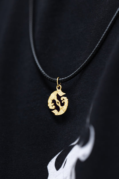 vkngjewelry Pendant Handcrafted Slim Hugin & Munin Gold pendant