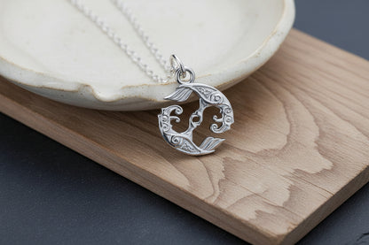 vkngjewelry Pendant Handcrafted Mini Hugin & Munin Silver pendant