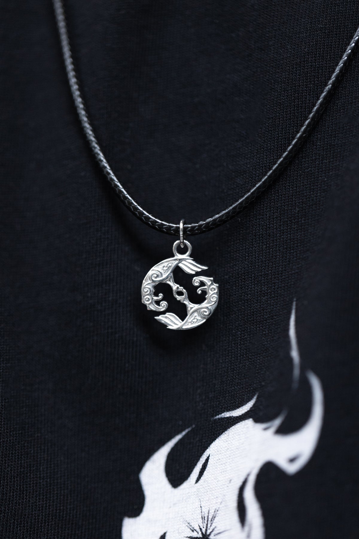 vkngjewelry Pendant Handcrafted Mini Hugin & Munin Silver pendant