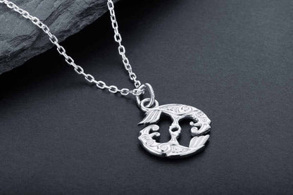 vkngjewelry Pendant Handcrafted Mini Hugin & Munin Silver pendant