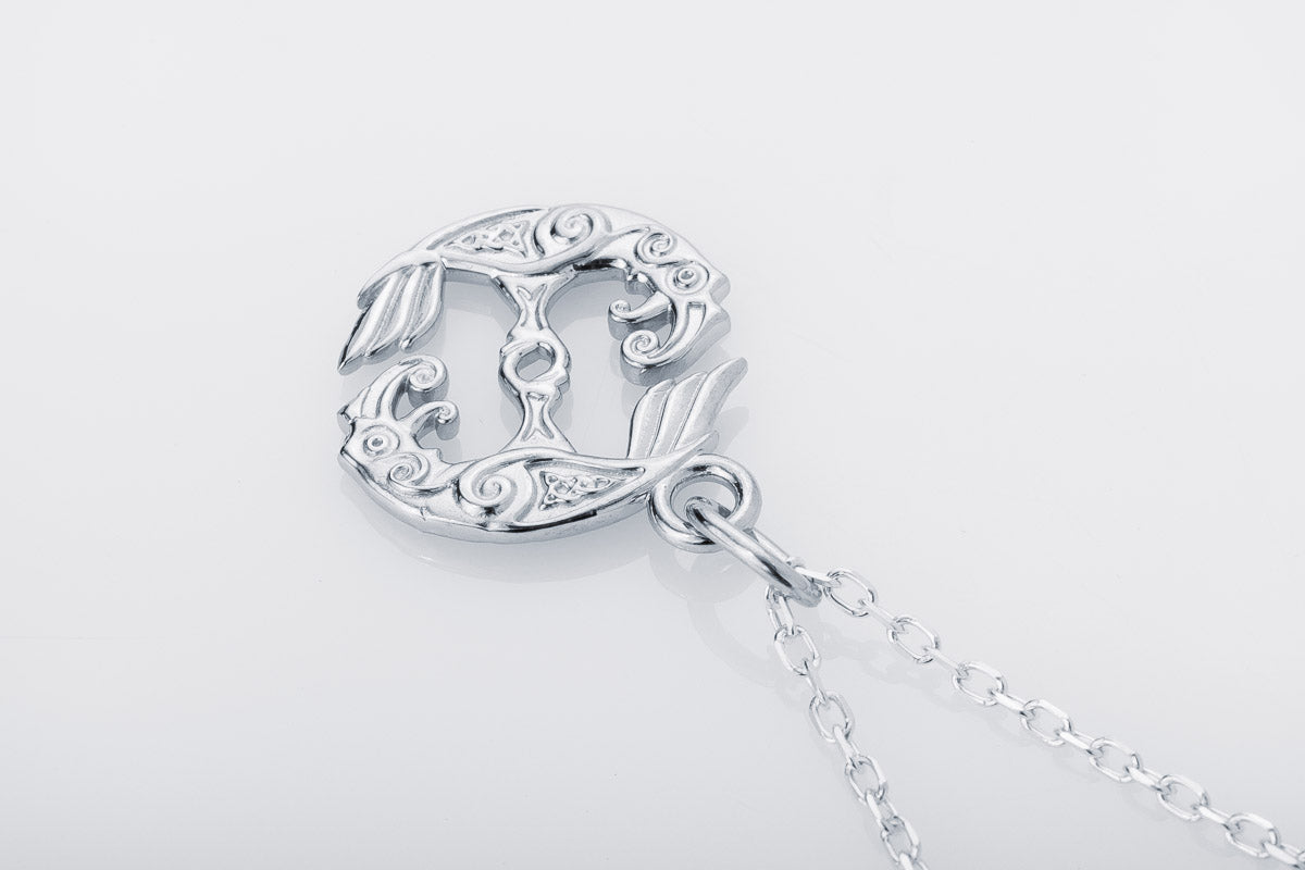 vkngjewelry Pendant Handcrafted Mini Hugin & Munin Silver pendant