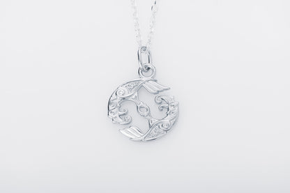 vkngjewelry Pendant Handcrafted Mini Hugin & Munin Silver pendant