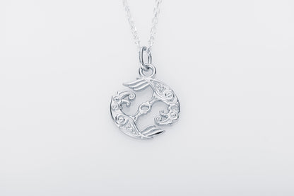 vkngjewelry Pendant Handcrafted Mini Hugin & Munin Silver pendant