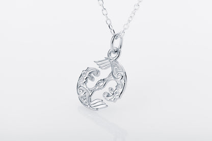 vkngjewelry Pendant Handcrafted Mini Hugin & Munin Silver pendant