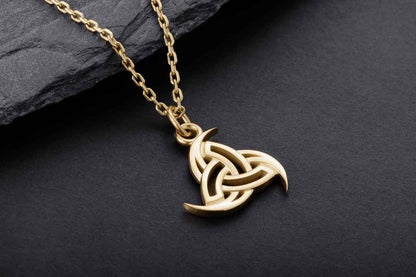 vkngjewelry Pendant Handcrafted Slim Odin's Horns Gold pendant