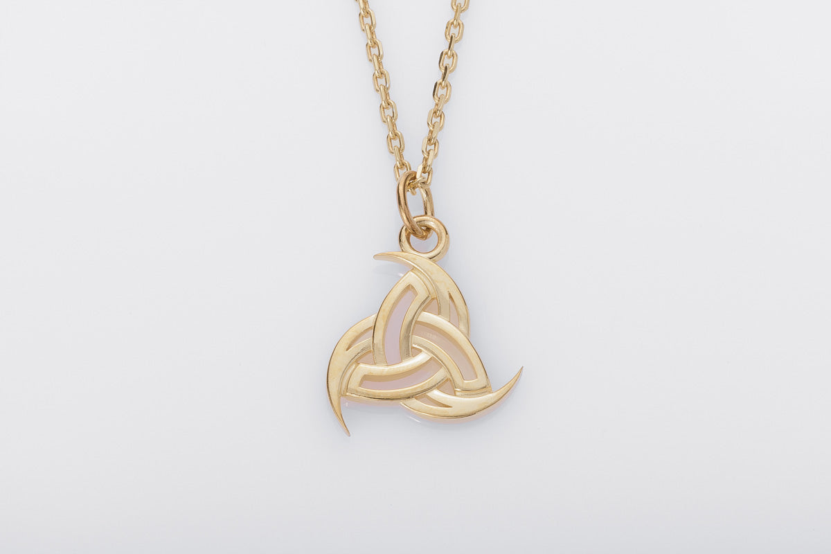 vkngjewelry Pendant Handcrafted Slim Odin's Horns Gold pendant