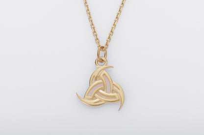 vkngjewelry Pendant Handcrafted Slim Odin's Horns Gold pendant