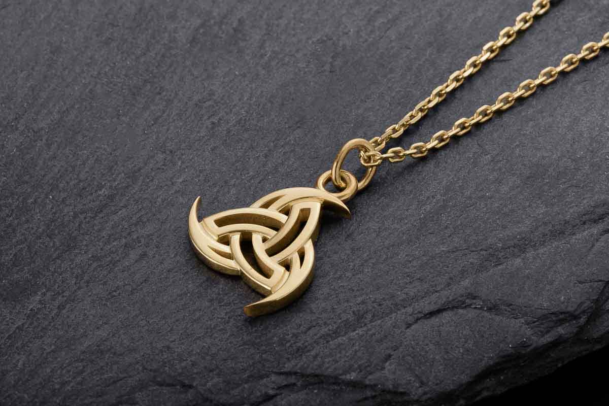 vkngjewelry Pendant Handcrafted Slim Odin's Horns Gold pendant