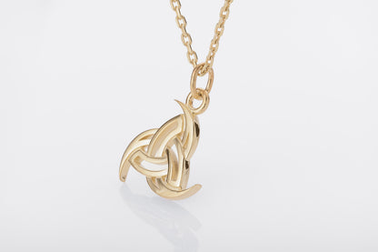 vkngjewelry Pendant Handcrafted Slim Odin's Horns Gold pendant