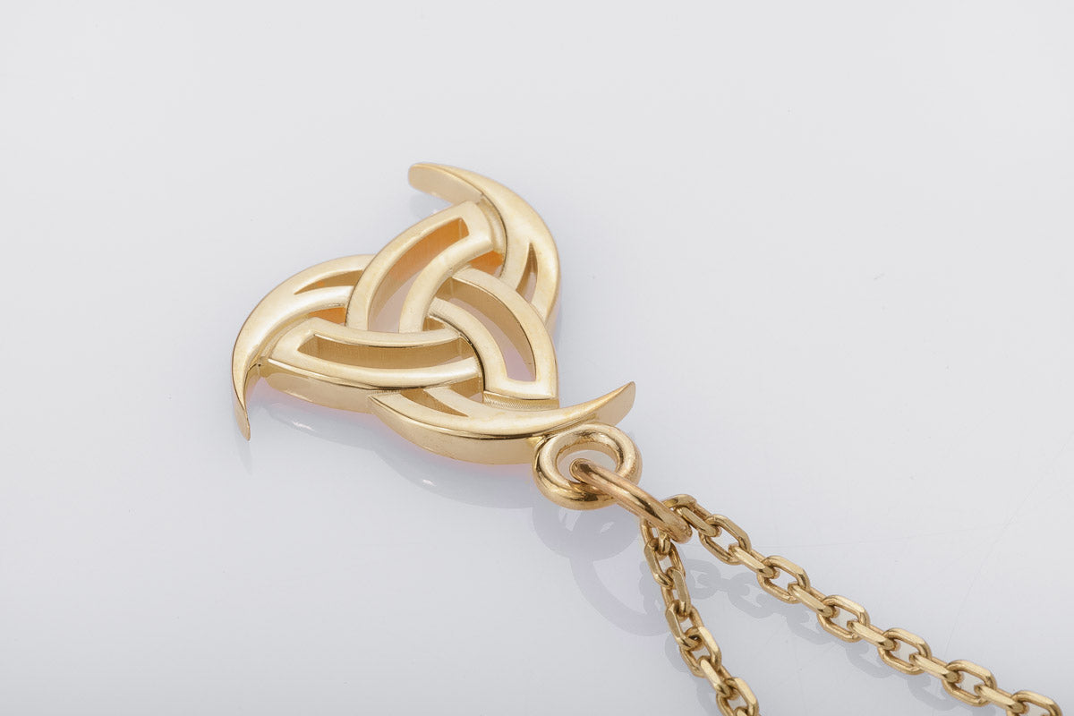 vkngjewelry Pendant Handcrafted Slim Odin's Horns Gold pendant