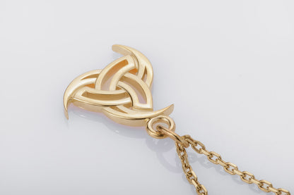vkngjewelry Pendant Handcrafted Slim Odin's Horns Gold pendant