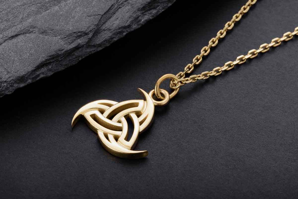 vkngjewelry Pendant Handcrafted Slim Odin's Horns Gold pendant