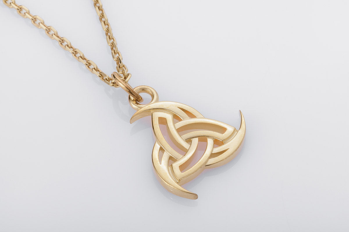 vkngjewelry Pendant Handcrafted Slim Odin's Horns Gold pendant