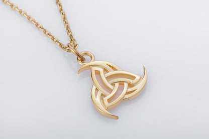 vkngjewelry Pendant Handcrafted Slim Odin's Horns Gold pendant