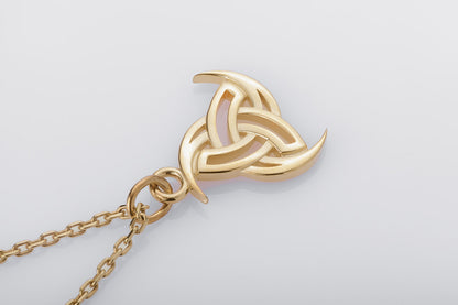 vkngjewelry Pendant Handcrafted Slim Odin's Horns Gold pendant