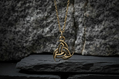 vkngjewelry Pendant Handcrafted Slim Odin's Horns Gold pendant