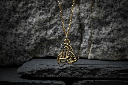 vkngjewelry Pendant Handcrafted Slim Odin's Horns Gold pendant