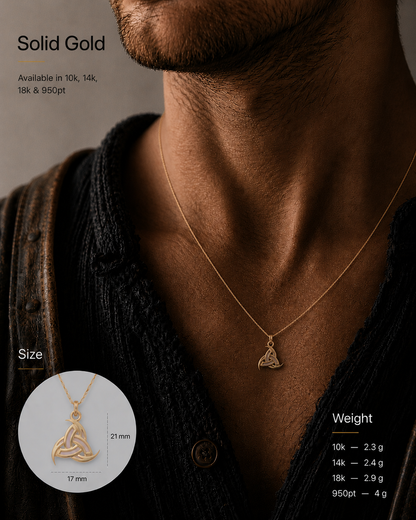 vkngjewelry Pendant Handcrafted Slim Odin's Horns Gold pendant