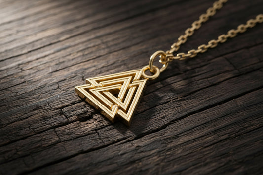vkngjewelry pendentif Handcrafted Slim Valknut Gold Pendant