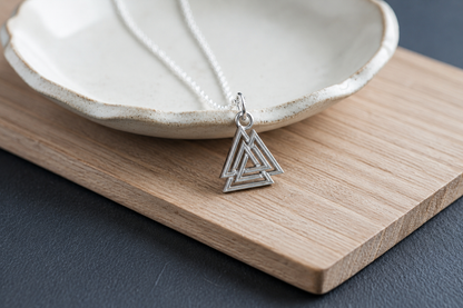 vkngjewelry Pendant Handcrafted Mini Valknut Silver Pendant