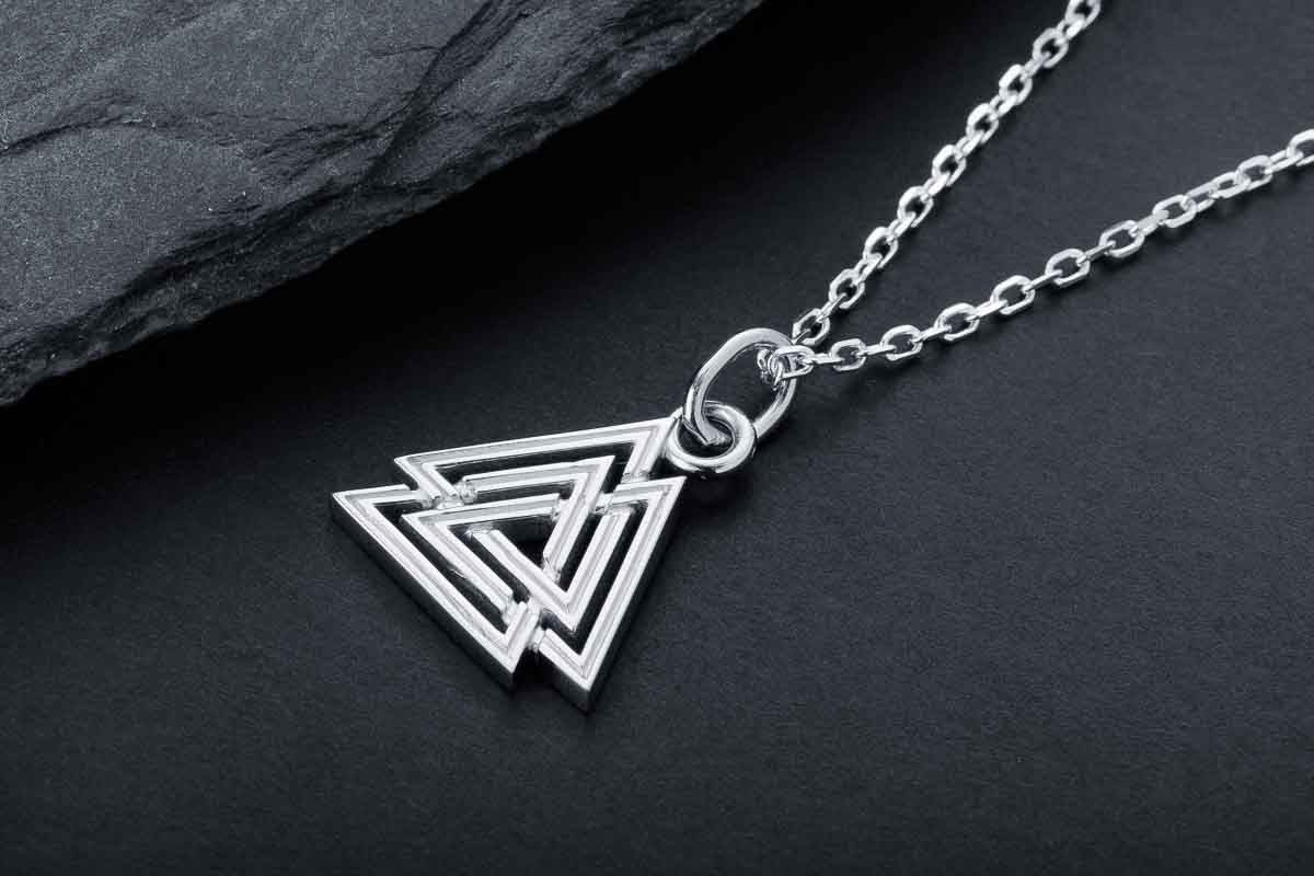 vkngjewelry Pendant Handcrafted Mini Valknut Silver Pendant